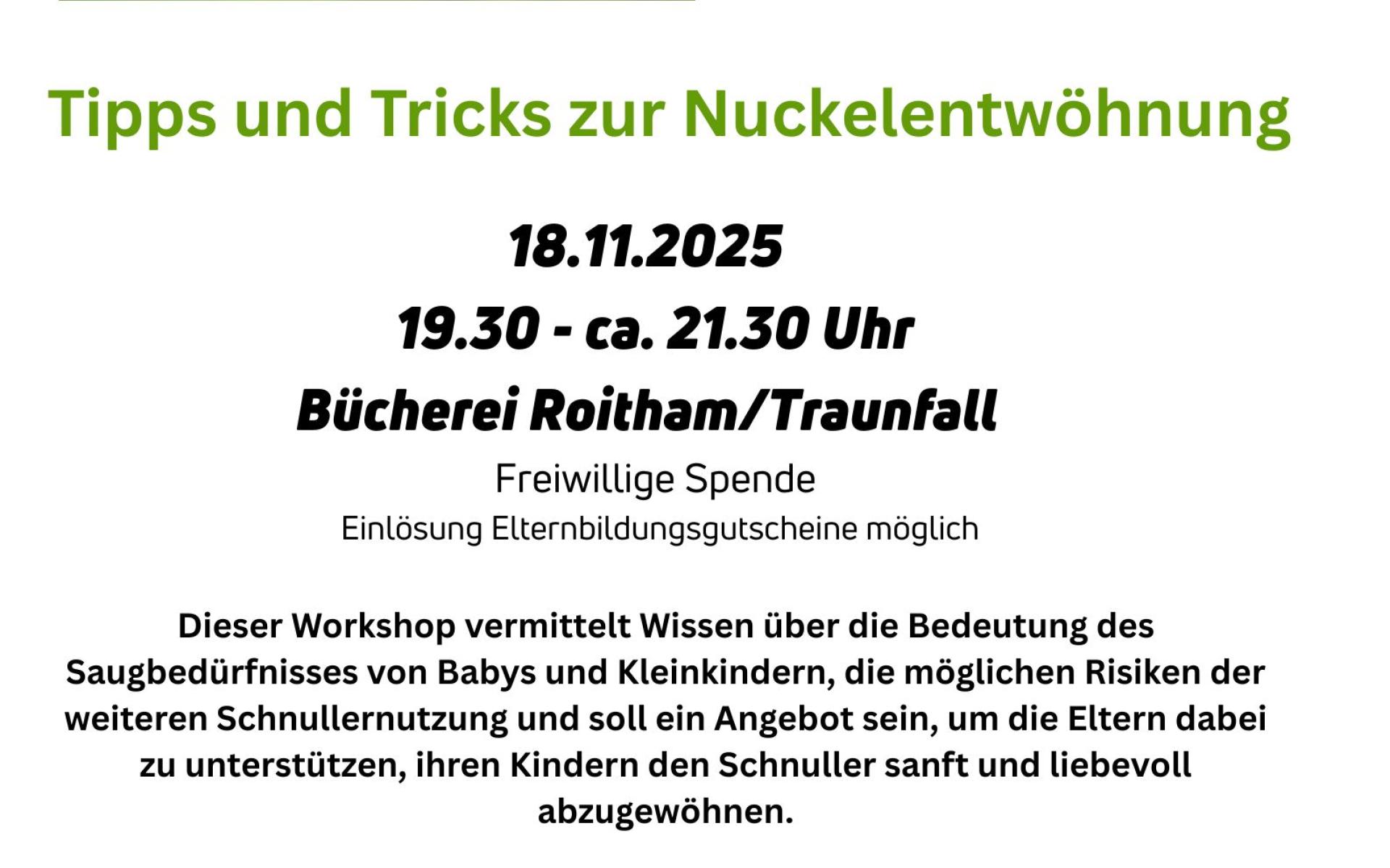 Plakat Schnuller-Workshop