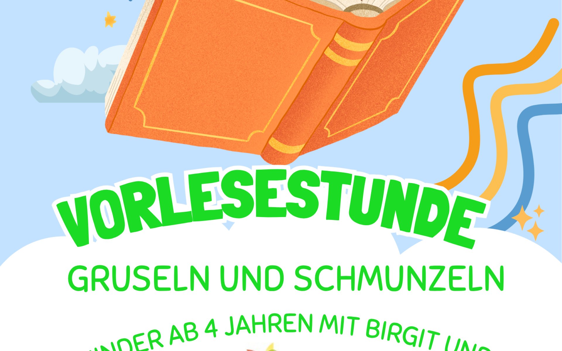 Plakat Vorlesestunde für Kinder